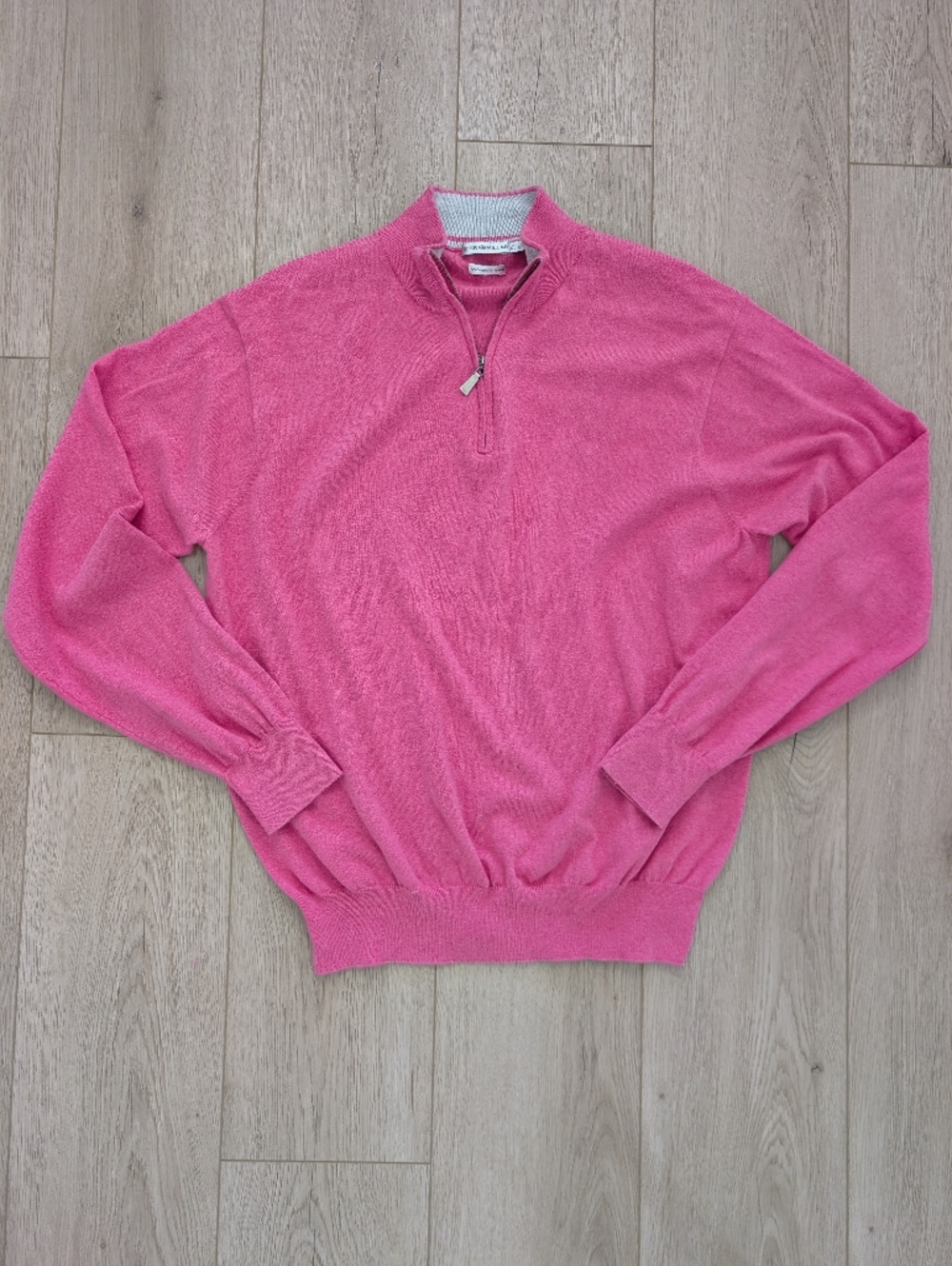 Peter Millar Pink Quarter Zip Sweater | Cotton & Cashmere
